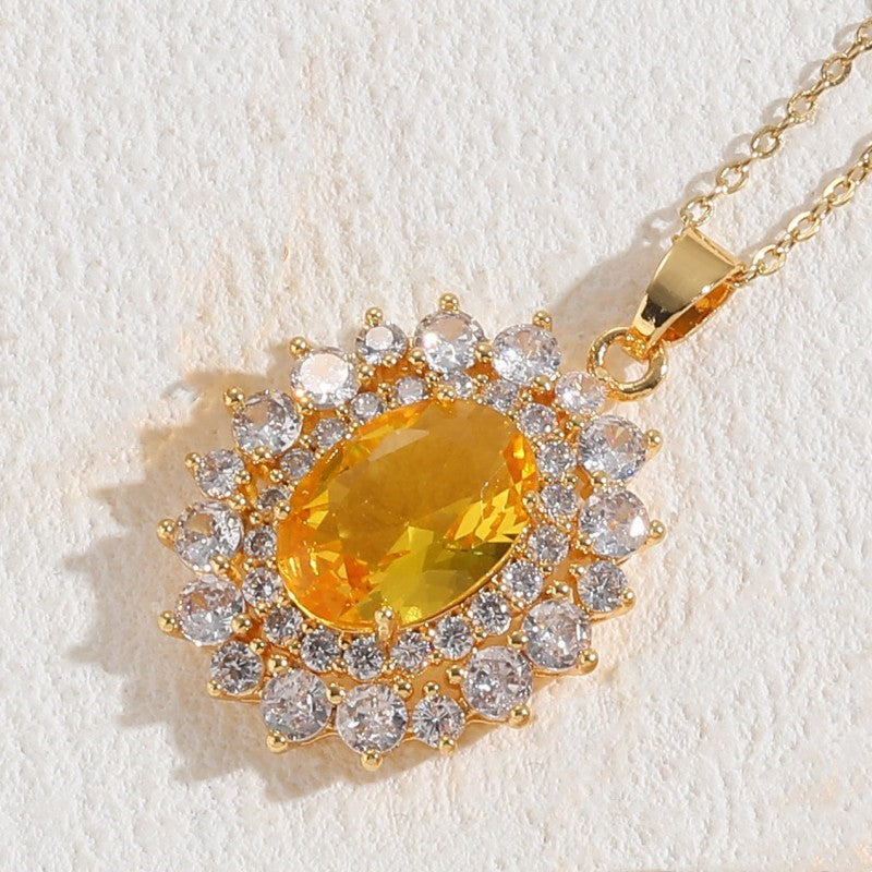 EAMIN Zirconia Jewelry Set - Luxury Earrings & Necklace Combo