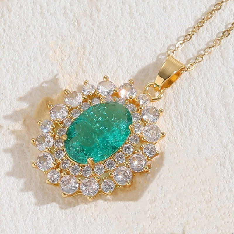 EAMIN Zirconia Jewelry Set - Luxury Earrings & Necklace Combo