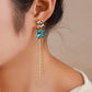 EAMIN Tassel Earrings - 14K Gold Plated with Gemstone Accents
