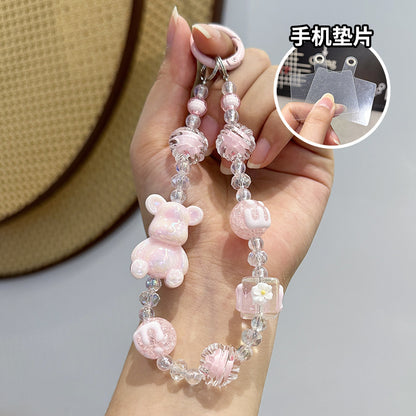 EAMIN Cartoon Bear Phone Charm - Cute Acrylic Mobile Accessory